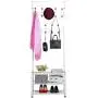 Caraya Metal Clothes Shoes Steel Stands Hanger Hooks Tidy Shelf Caraya Metal Clothes Shoes Steel Stands Hanger Hooks Tidy Shelf