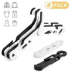 NICEDACK Premium Travel Hangers - 6 Pack Portable Folding Clothes Hangers - Super Bearing Collapsible Hanger Foldable Clothes Drying Rack for Travel, Indoor and Outdoor Use (3 Black&3 White)