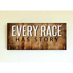 Race Medal Holder/Running Medal Hanger EVERY RACE HAS A STORY- Wood Wall Mounted Medal Organizer. CUSTOMIZATION Available