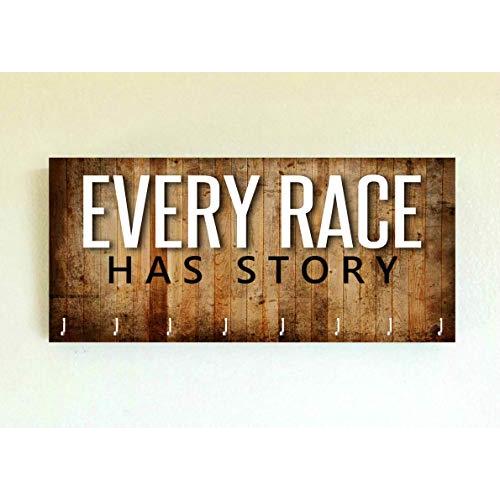 Race Medal Holder/Running Medal Hanger EVERY RACE HAS A STORY- Wood Wall Mounted Medal Organizer. CUSTOMIZATION Available