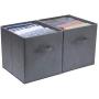 YueYue Foldable Cloth Storage Cube Basket Bins Organizer,2 Pack Fabric Storage Bins,Open Home Fabric Boxes Great for Home&Office Gray 12 x12 x13