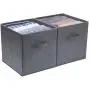 YueYue Foldable Cloth Storage Cube Basket Bins Organizer,2 Pack Fabric Storage Bins,Open Home Fabric Boxes Great for Home&Office Gray 12 x12 x13