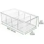mDesign Plastic Food Storage Organizer Bin Boxes - 4 Divided Sections - Holder for Seasoning Packets, Pouches, Soups, Spices, Snacks for Kitchen, Pantry, Cabinet, Refrigerator - 6 Pack - Clear