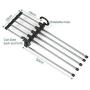 5pcs Random Color 5 in 1 Pant Rack Shelves Stainless Steel Clothes Hangers Multi-Functional Wardrobe Magic Hanger Decoration