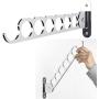 Wallniture Costa Wardrobe Organizer Wall Mounted Clothes Bar - Hanger Holder Organizer - Steel Black 14.5 Inch (Chrome)