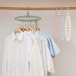 Fctorua Plastic Clothes Hanger 9 Holes Towel Hook Closet Organizer Plastic Storage Rack (White)