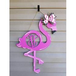 Monogram Flamingo Door Hanger/Wood Summer Door Hanger/Monogram Door Hanger/Flamingo Initial Door Hanger Monogram