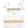 Over The Door Hanger - 5 Hook DIY Assembly Rack for Towels, Clothes, Coat, Jackets, Scarves, Bags Hanger in The Bathroom, Bedroom Door Storage (Brown Bamboo Wood)