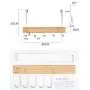 Over The Door Hanger - 5 Hook DIY Assembly Rack for Towels, Clothes, Coat, Jackets, Scarves, Bags Hanger in The Bathroom, Bedroom Door Storage (Brown Bamboo Wood)