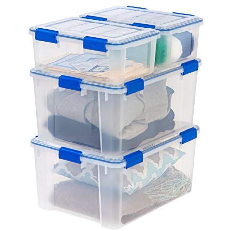 Ziploc 60-Quart (15 Gallon) WeatherShield Storage Box, clear, 4