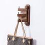 YI KUI Wall Shelves Wall Mounted Swivel Coat Rack 5 Hooks Rail Multi Foldable Arms Solid Oak Wood Towel Key Rack Clothes Hangers for Bathroom Entryway Bedroom Office Kitchen-Walnut Wood