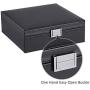 Jewelry Boxes Organizer 40 Section Display Tray Storage Case Drawer 2 Layers Large Mirror Girls Teens Women Holder for Earring Ring Necklace Bracelet PU Leather Black SSH01B