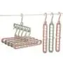 MIS1950s 6Pcs Multi-Function Hanger, Creative Finishing Frame Hangers, Clothes 9 Hole Towel Hook Closet Organizer Plastic Storage Rack for Slack, Trouser, Jeans,Towels etc (Multicolor)