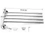 AIYoo Swivel Towel Bar 15 inch Wall-Mounted SUS 304 Stainless Steel 4-Arm Bathroom Swing Hanger Towel Rack Holder Storage Organizer Space Saving, Brushed chrome