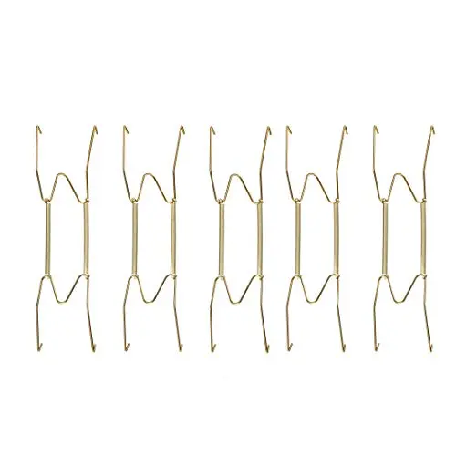 uxcell Plate Hanger, 10-inch W Type Zinc Plated Invisible Wall Decorative Hooks, 5 Pcs