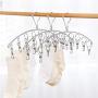 Iddefee Clothes Hanger 3 Pack Hanging Drying Rack Laundry Drip Hanger Stainless Steel Sturdy Racks for Socks Baby Clothes Bras Towel Pants Hangers (Color : Silver, Size : 40x9cm)
