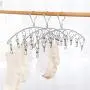 Clothes Hangers Set, 3 Pack Hanging Drying Rack Laundry Drip Hanger Stainless Steel Sturdy Racks For Socks Baby Clothes Bras Towel Closet Clothing Organiser ( Color : Silver , Size : 40x9cm )