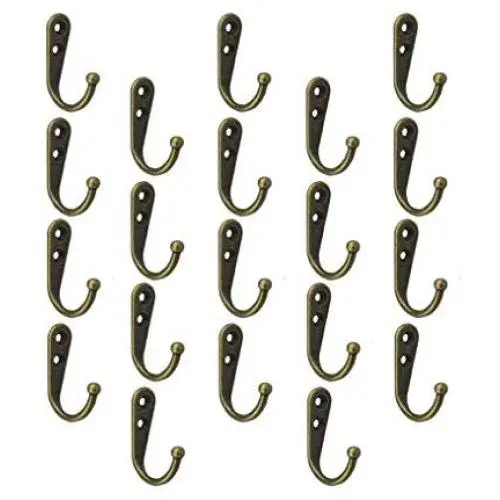 Lheng 20Pcs Vintage Retro Bronze Robe Hooks Wall Mounted Single Key Hook Hangers with Screws Lheng 20Pcs Vintage Retro Bronze Robe Hooks Wall Mounted Single Key Hook Hangers with Screws