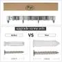 Mop Broom Holder Heavy Duty Hooks Hanger Wall Mounted 15” Stainless Steel Organizer for Lanudry Bathroom Kitchen Garage Tools Rack Storage Durable