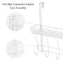 Coat Rack Over the Door Hook 5 Hooks Door Hanger with Detachable Storage Organizer and Metal Stainless Steel for Coats, Bags, Towels, Bathroom, Bedroom