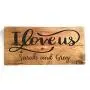 PERSONALIZED I LOVE US, Custom Handcrafted 14 x 7 Wood Sign with Golden Oak Finish, INCLUDES SAW TOOTH HANGER, WEDDING GIFT, RUSTIC COUNTRY DECOR, BIRTHDAY GIFT, by Heartland Country Decor PERSONALIZED I LOVE US, Custom Handcrafted 14 x 7 Wood Sign with Golden Oak Finish, INCLUDES SAW TOOTH HANGER, WEDDING GIFT, RUSTIC COUNTRY DECOR, BIRTHDAY GIFT, by Heartland Country Decor