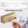 YAXI Retractable Clothesline Outdoor Indoor Rope Telescopic Stainless String Invisible Clothesline Laundry Hangers Wall Drying Rack4.2MWhite