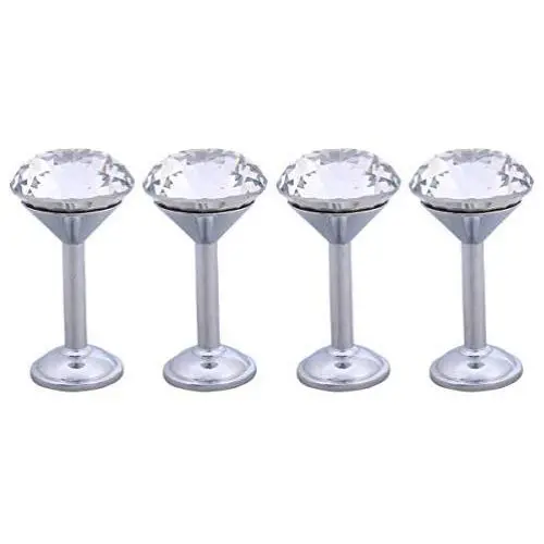LIOOBO 4pcs Diamond Hooks Crystal Wall Hanger for Coat Hat Clothes Towel Curtain Holdbacks (40mm, Silver) LIOOBO 4pcs Diamond Hooks Crystal Wall Hanger for Coat Hat Clothes Towel Curtain Holdbacks (40mm, Silver)
