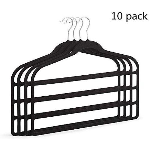 LIUFENGLONG Clothes Hangers Set, Pants Hanger Multifunction Heavy Duty Hangers Thin Space Suit Hangers Saving for Everyday Standard Use Hangers Suit Clothes Hangers 10 Pack Closet Clothing Organiser