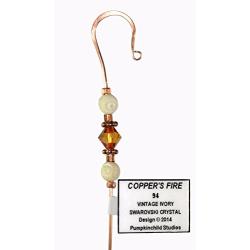 Handmade Jeweled Ornament Hanger Hook- COPPERS FIRE