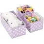 mDesign Soft Stackable Fabric Closet Storage Organizer Holder Boxes - Clear Window, Attached Lid, for Child/Kids Room, Nursery - Polka Dot Print - Set of 12 - Light Purple/White mDesign Soft Stackable Fabric Closet Storage Organizer Holder Boxes - Clear Window, Attached Lid, for Child/Kids Room, Nursery - Polka Dot Print - Set of 12 - Light Purple/White