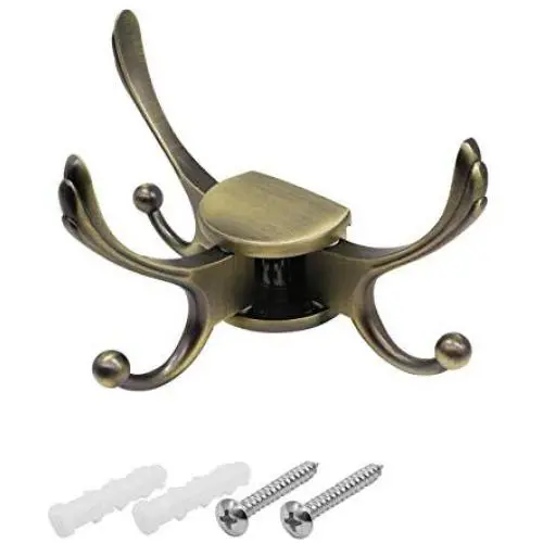CERRXIAN Flexible Swivel Hook Wall Mounted Hanger Towel Clothes Hat Coat Bag European Style Vintage Multi Triple Hook for Bath Kitchen Garage Bedroom (Bronze) CERRXIAN Flexible Swivel Hook Wall Mounted Hanger Towel Clothes Hat Coat Bag European Style Vintage Multi Triple Hook for Bath Kitchen Garage Bedroom (Bronze)