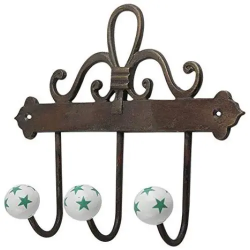 Indianshelf Handmade 1 Artistic Vintage Green Ceramic Star Wall Hooks Hangers/Hooks for Hanging Towels Indianshelf Handmade 1 Artistic Vintage Green Ceramic Star Wall Hooks Hangers/Hooks for Hanging Towels