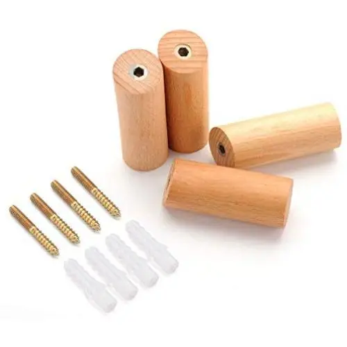Pack of 4, Natural Wooden Coat Hooks, Wall Mounted Single Wall Hook Rack, Clothes Hat Hanger Towel Rack (Beech Wood, 3.2 inch) Pack of 4, Natural Wooden Coat Hooks, Wall Mounted Single Wall Hook Rack, Clothes Hat Hanger Towel Rack (Beech Wood, 3.2 inch)