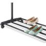 Clothes Rack,Rolling Garment Rack with Wheels,Adjustable Hanging Standing Coat Shelf Clothing Stander Unit Hanger Clothes Organizer Black