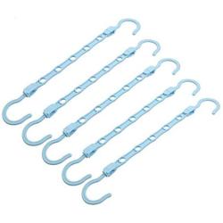Dgump 5-Pack Multifunctional Magic Hanger, Five-Hole Hanger, Clothes Storage Artifact, Space Saving Household Folding Hanger (Blue)