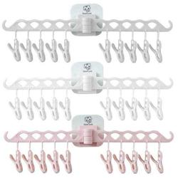 5pcs Random Color Bathrooms Cloth Hanger Household Wall Hanging Drying Rack Folding Clothes Rack Bathroom Socks Storage Rack