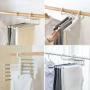 Drop ship 5 in 1 Multi-functional Pant Rack Shelves Space Safer Stainless Steel Magic Wardrobe Clothing Hangers For Clothes Rack