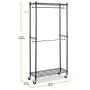 Cypress Shop Garment Rack Hanger Cloth Hanging Shelf Portable Movable Rail Rack Closet Large Storage Wire Shoe Shelving Rack Storage Organize Heavy Duty Drying Dryer Bar Home Furniture