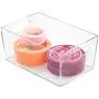 mDesign Modern Bathroom Plastic Organizer Storage Bin Totes with Handles for Organizing Small Hand Soaps, Body Wash, Shampoos, Makeup, Hand Towels, Hair Accessories, Body Spray - Clear