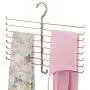 mDesign Metal Closet Rod Hanging Accessory Storage Organizer Rack for Scarves, Ties, Yoga Pants, Leggings, Tank Tops - Snag Free, Geometric Design, 16 Arms/1 Hook - 2 Pack - Rose Gold mDesign Metal Closet Rod Hanging Accessory Storage Organizer Rack for Scarves, Ties, Yoga Pants, Leggings, Tank Tops - Snag Free, Geometric Design, 16 Arms/1 Hook - 2 Pack - Rose Gold