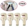 Car Back Seat Headrest Hanger Holder Hooks for Purse Grocery Bag Hat Cloth Coat Universal Vehicle Trunk Storage Organizer Heavy Duty Purse Hook Best Car Accessories for Women (Off-White 4 Pack)