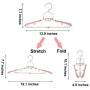 WXR Plastic Hangers MultifunctionalFoldable and Retractable Clothes Hangers with Non-Slip PadSpace Saving Adults Kids Clothes Hangers 5 Pack (Pink)