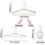 WXR Plastic Hangers MultifunctionalFoldable and Retractable Clothes Hangers with Non-Slip PadSpace Saving Adults Kids Clothes Hangers 5 Pack (Pink)