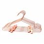 Koobay 10Pack 17" Metal Hook Wire Rose Gold Copper Hangers with Clips Clothes Stroage Coat Hangers