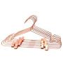 10PS 42cm Rose Copper Gold Shiny Steel Wire clothes Clips Hanger Coat Clothes Garment Hangers with Pants Bar Fit Closet Hangers