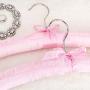 HANGERWORLD 5 Pink 17inch Satin Padded Top Garment Wedding Clothes Coat Hangers