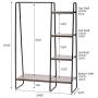 IRIS USA, Inc. PI-B3 IRIS Metal Garment Rack with Wood Shelves, Black/Dark Brown