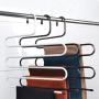 Hankyky Pants Hangers Non Slip Updated S-Shaped 5 Layers Hangers Closet Space Saver for Jeans Scarf Tie Clothes
