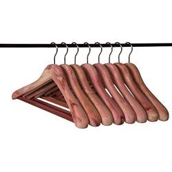 Neaties American Cedar Wood Wide Large Coat Hangers with Flat Bar, 8pk