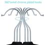 SMART ONYE Pack of 20 Strong and Durable-Heavy Duty-Velvet Clothes Hangers with Clips-Space Saving Velvet Skirts Hangers-Non Slip Velvet Pants Hangers-360 Degree Swivel Hook-Black
